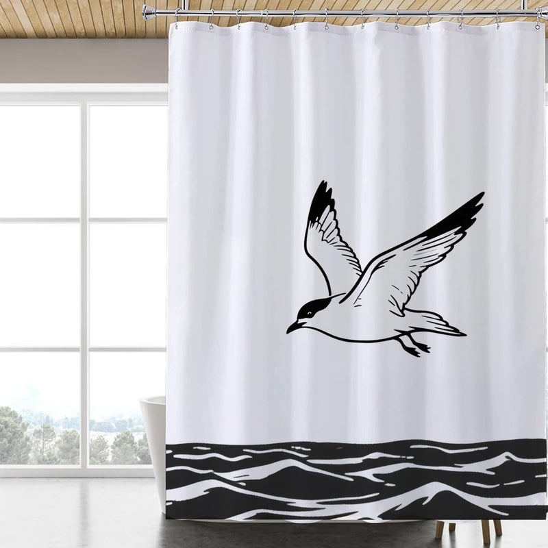LLSCL Fabric Shower Curtain Liner with Magnets, Waterproof Hotel Quality, 72 x 72 Machine Washable - Image 1